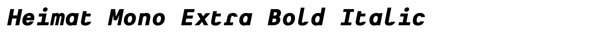 Heimat Mono Extra Bold Italic image